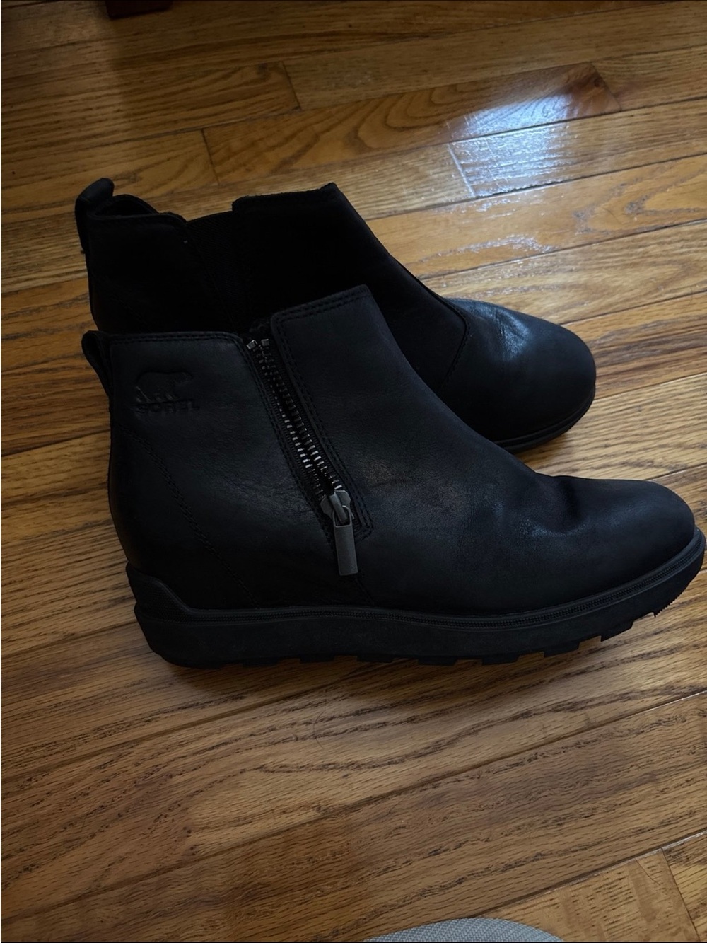 Sorel Black Women's Side-Zip Ankle Boots